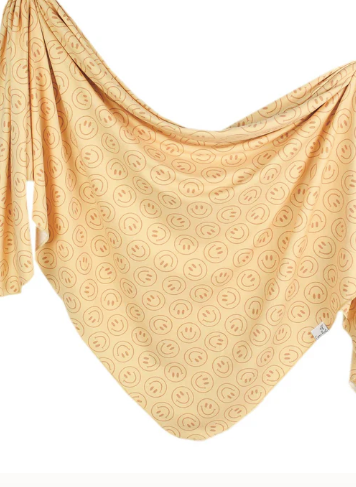 Copper Pearl Swaddle Blanket-Happy Face