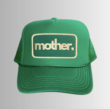 Mother Trucker Hats for Mom-Green Patch