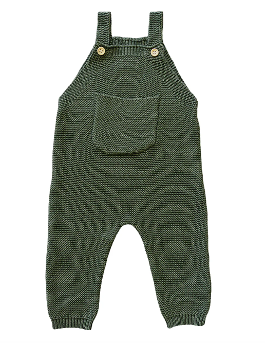 Cotton Sweater Romper- Olive