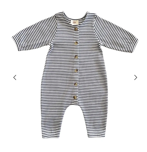 SIIX Organic Cotton Romper-black stripe