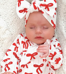 Spearmintbaby Organic Cotton Red Bow Onesie