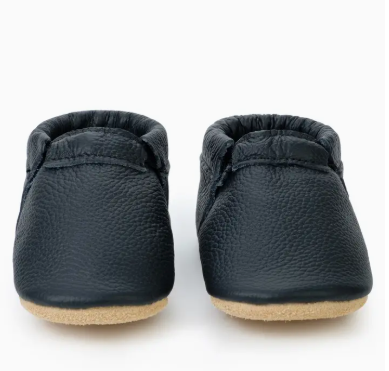 Bird Rock Baby Leather Moccasins- black