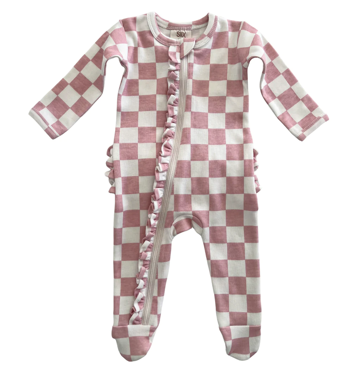 Spearmintbaby SIIX Romper-Pink Check