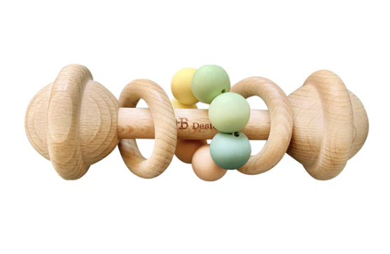 Eco-friendly Beechwood Rattle-Pastel