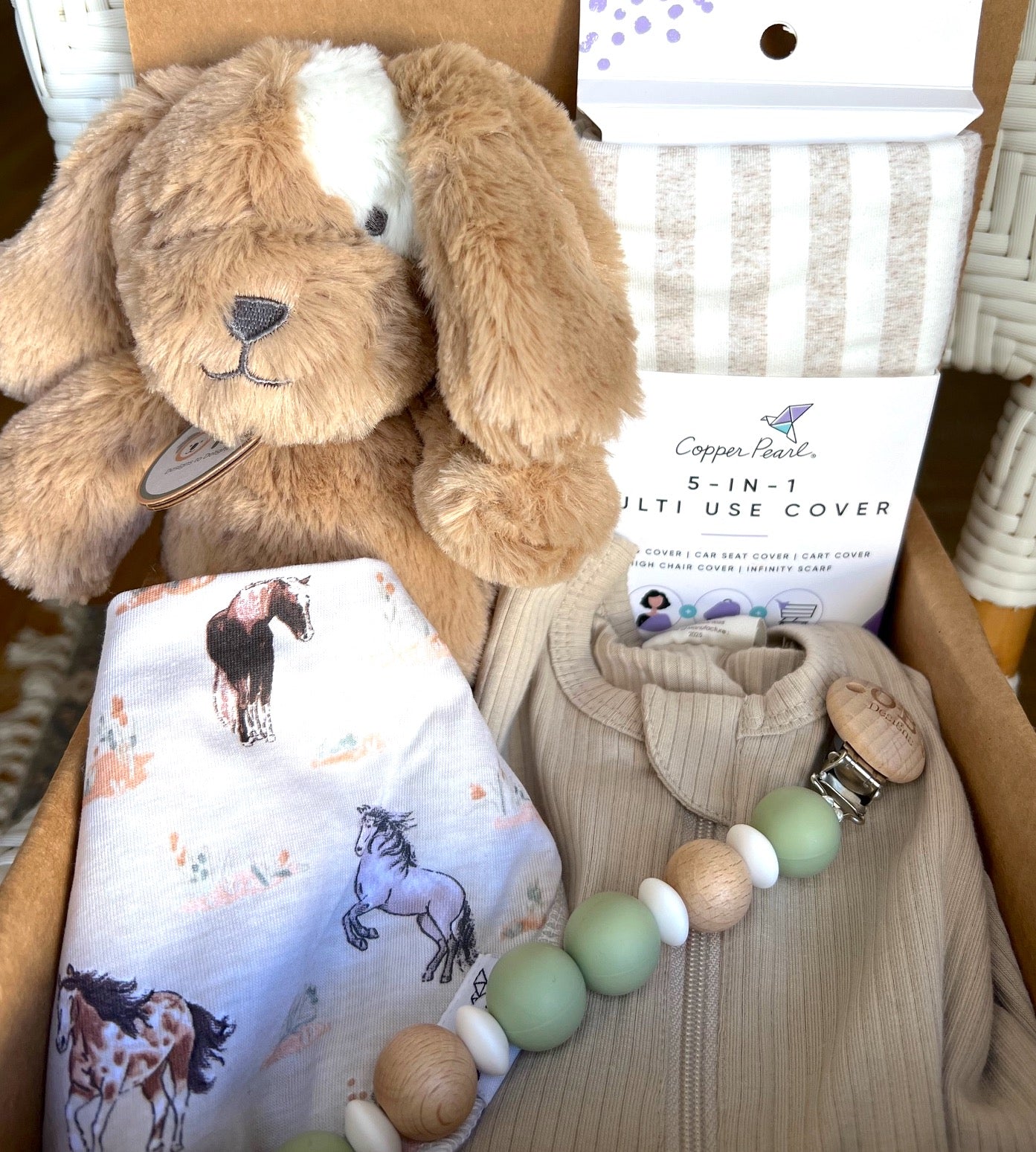 Limited Edition Organic Baby Unisex Gift Box- horses