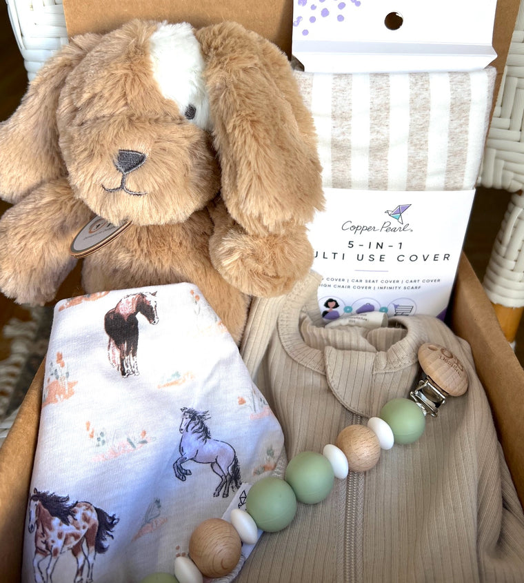 Limited Edition Organic Baby Unisex Gift Box- horses