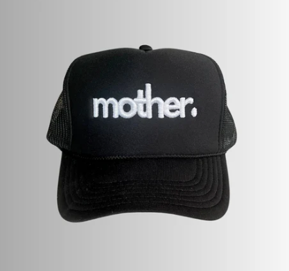 Mother Trucker Hat for Mom -Black w/ White