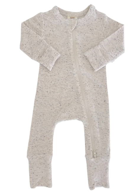 Spearmintbaby Unisex Oat Speckled Cotton Romper