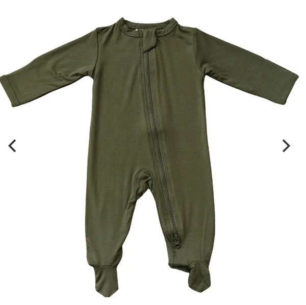 Organic Bamboo Romper-Olive