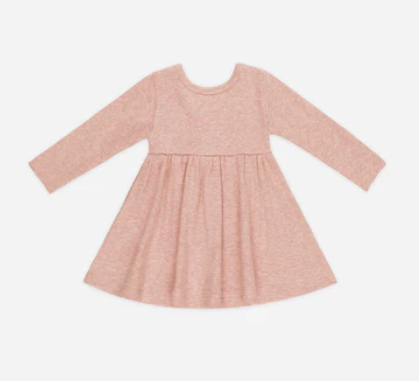 Quincy Mae Organic Cotton Dress & Bloomer Set- Rose