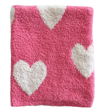 Spearmintlove Pink Heart Mini Blanket