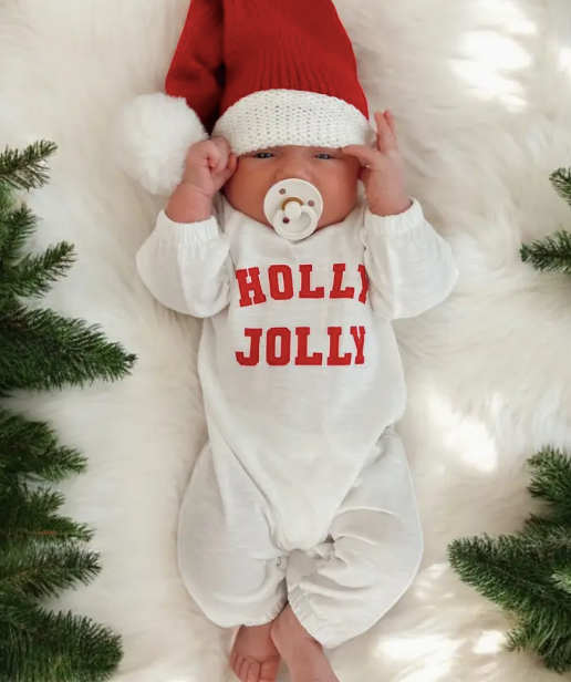 Spearmintbaby Organic Cotton Holly Jolly Romper