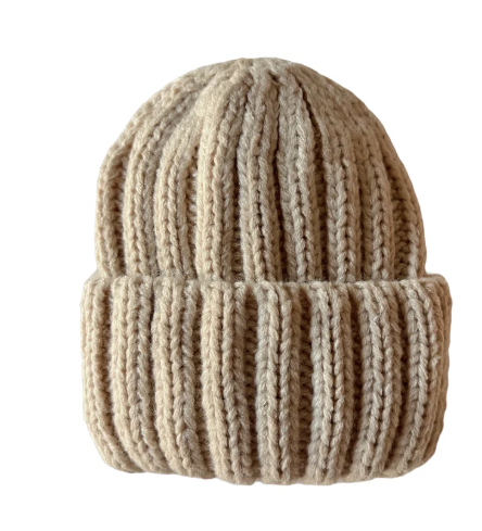 Organic Cotton newborn beanie- tan