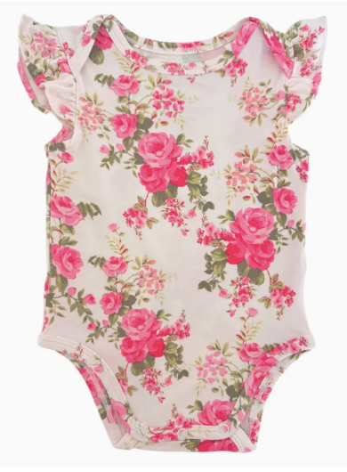 Spearmintlove Rose Floral Bamboo Onesie