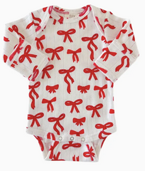 Spearmintbaby Organic Cotton Red Bow Onesie