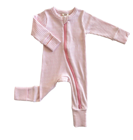 Spearmintlove Striped Pink Organic Romper