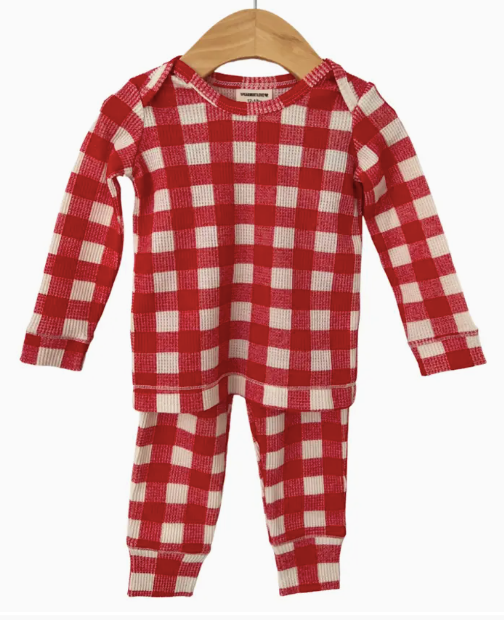 Spearmintbaby Organic Cotton Red Plaid Lounge Set