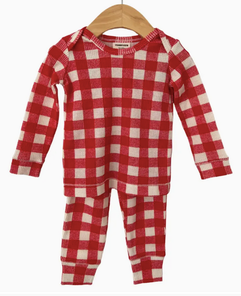 Spearmintbaby Organic Cotton Red Plaid Lounge Set