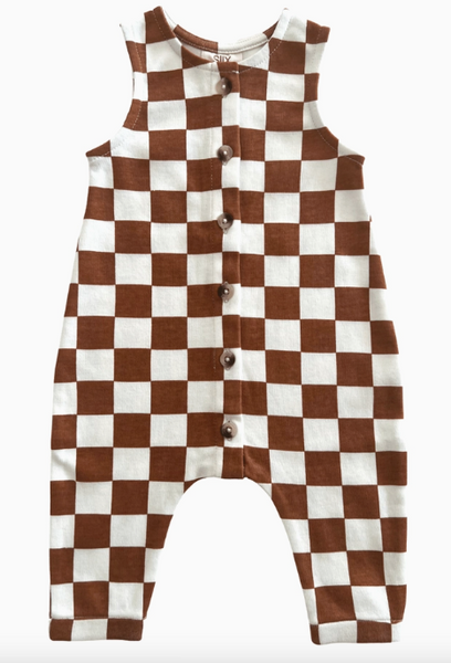 Organic Cotton Checker Tank Romper