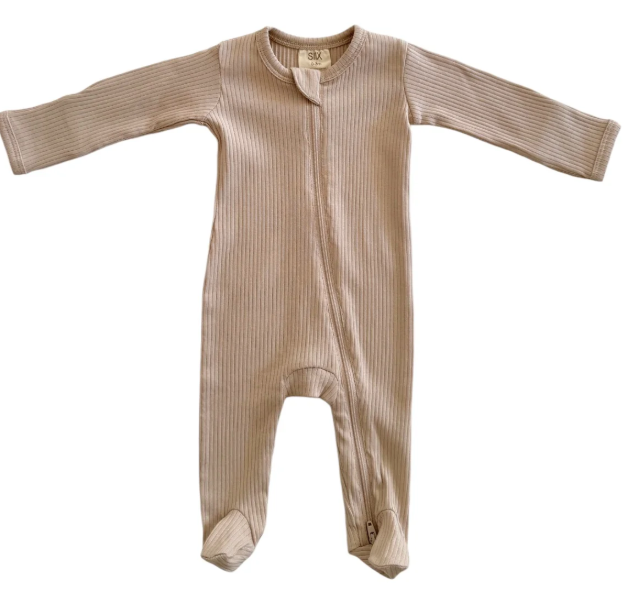 Spearmintlove Tan Ribbed Organic Romper