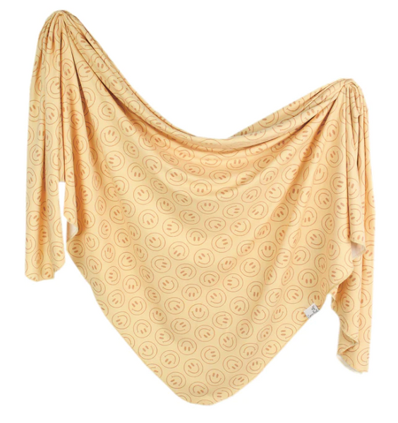 Copper Pearl Swaddle Blanket- Happy Face